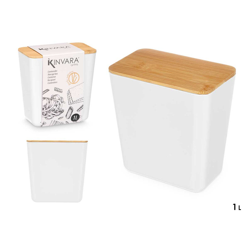 TARRO RECTANGULAR BAJO BLANCO 1L
