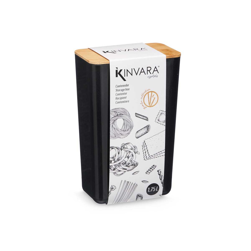 BARATTOLO RETTANGOLARE ALTO NERO 1,75L