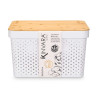 CAJA MULTIUSOS PERFORADA TAPA BAMBU GRD BLANC 22CM