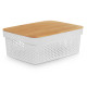 CAJA MULTIUSOS PERFORADA TAPA BAMBU MDN BLANC 14CM
