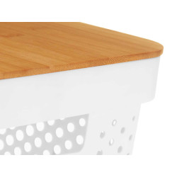 MULTIUSE BOX BAMBOO LID MEDIUM WHITE 14CM