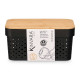 CAJA MULTIUSOS PERFORADA TAPA BAMBU PEQ NEGRA 12CM