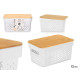 MULTIUSE BOX BAMBOO LID SMALL WHITE 12CM