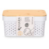 CAIXA MULTIUSOS TAMPA BAMBU PEQ BRANCA 12CM