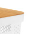 CAIXA MULTIUSOS TAMPA BAMBU PEQ BRANCA 12CM