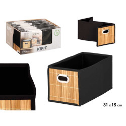 ORGANIZADOR RETANGULAR BAMBU PRETO