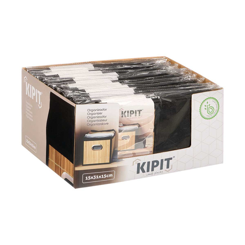 ORGANIZADOR RETANGULAR BAMBU PRETO