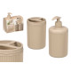SET DISPENSER BICCHIERE RIGHE BEIGE