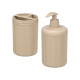 BEIGE STRIPED DISPENSER CUP SET