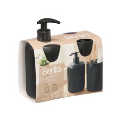 SET DISPENSADOR COPO RISCAS PRETO