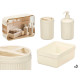 SET DISPENSER BICCHIERE VASSOIO RIGHE BIANCO