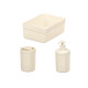 WHITE STRIPED DISPENSER CUP TRAY SET