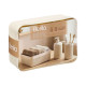 WHITE STRIPED DISPENSER CUP TRAY SET