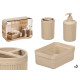 BEIGE STRIPED DISPENSER CUP TRAY SET