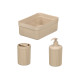 BEIGE STRIPED DISPENSER CUP TRAY SET