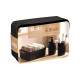 BLACK STRIPED DISPENSER CUP TRAY SET