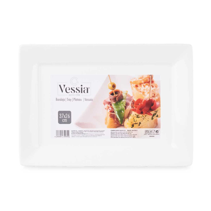 PORCELAIN RECTANGULAR TRAY 37 CM