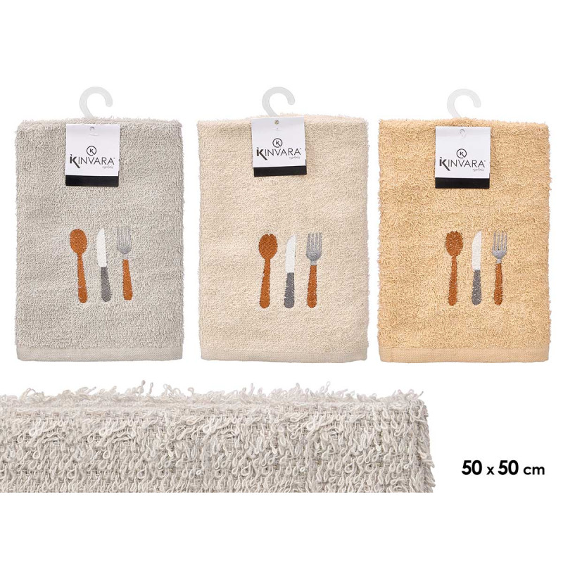 PANNO COTONE NEUTRO POSATE 50X50CM