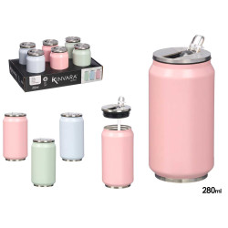 THERMOS ACIER INOX ASSORT 3 COUL 280ML