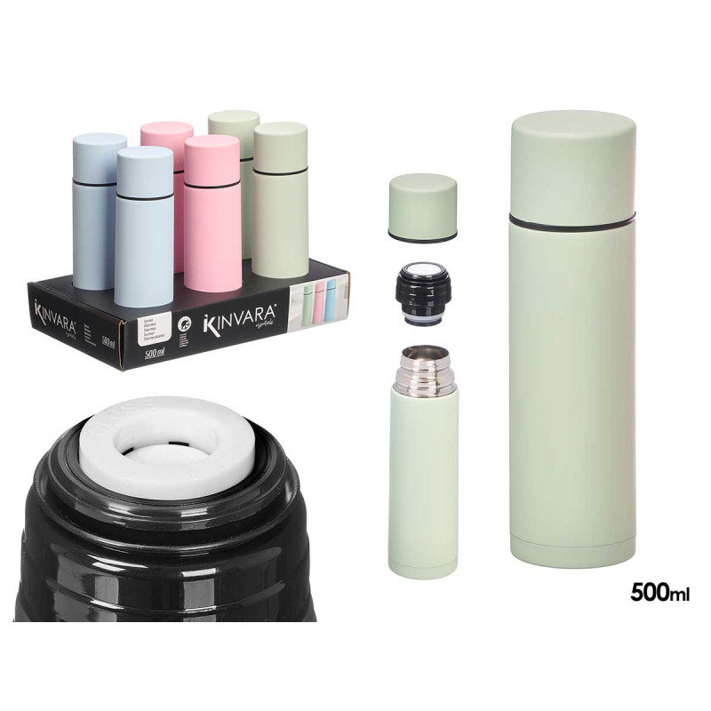 TERMO ACO INOX FOSCO SORT 3 COR 500ML