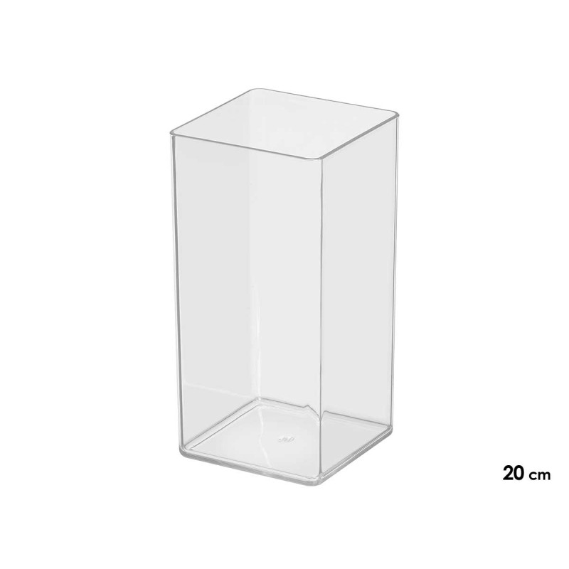 VASO ACRILICO QUADRATO 10X10X20CM