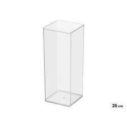SQUARE ACRYLIC VASE 10X10X25CM