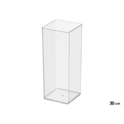 SQUARE ACRYLIC VASE 12X12X30CM