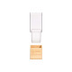SQUARE ACRYLIC VASE WOODEN BASE 10X10X25CM
