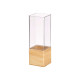 JARRON ACRILICO CUADRADO BASE MADERA 10X10X30CM