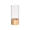 CYLINDRICAL ACRYLIC VASE WOODEN BASE 12X12X30CM
