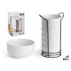 SET 6 ROUND BOWL SMOOTH PORCELAINWITH STAND 800ML 