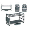 2 TIER GRAY ALUMINUM DISH RACK