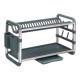 ÉGOUTTOIR 2 NIVEAUX ALUMINIUM GRIS