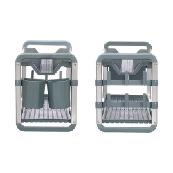 ÉGOUTTOIR 2 NIVEAUX ALUMINIUM GRIS
