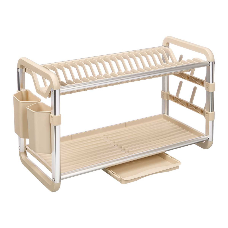 ÉGOUTTOIR 2 NIVEAUX ALUMINIUM BEIGE