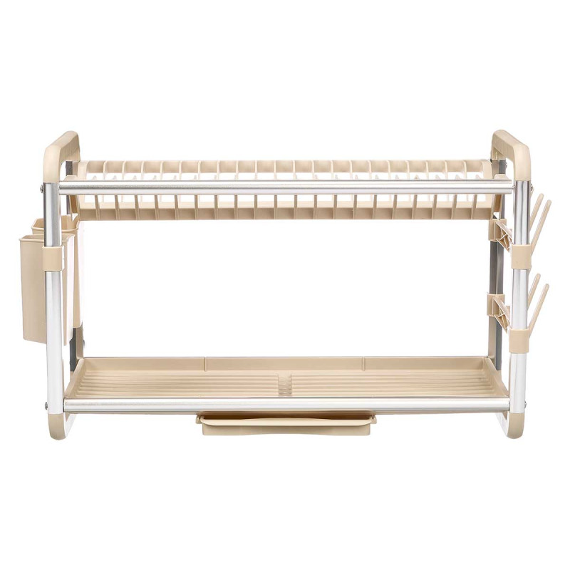 2 TIER BEIGE ALUMINUM DISH RACK
