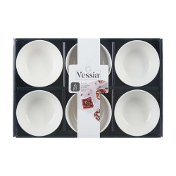 CONJ 6 TAÇAS PORCELANA BRANCA APERITIVO 9CM