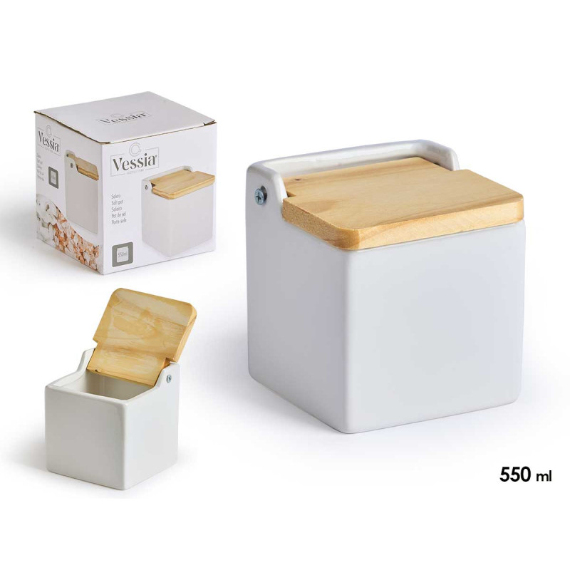 SALERO BLANCO CUADRADO CON TAPA