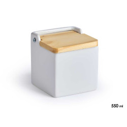 SQUARE WHITE SALT SHAKER WITH LID
