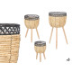 SET 3 CORN LIGHT PLANTERS LEGS BLACK RIM