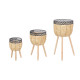 SET 3 CORN LIGHT PLANTERS LEGS BLACK RIM