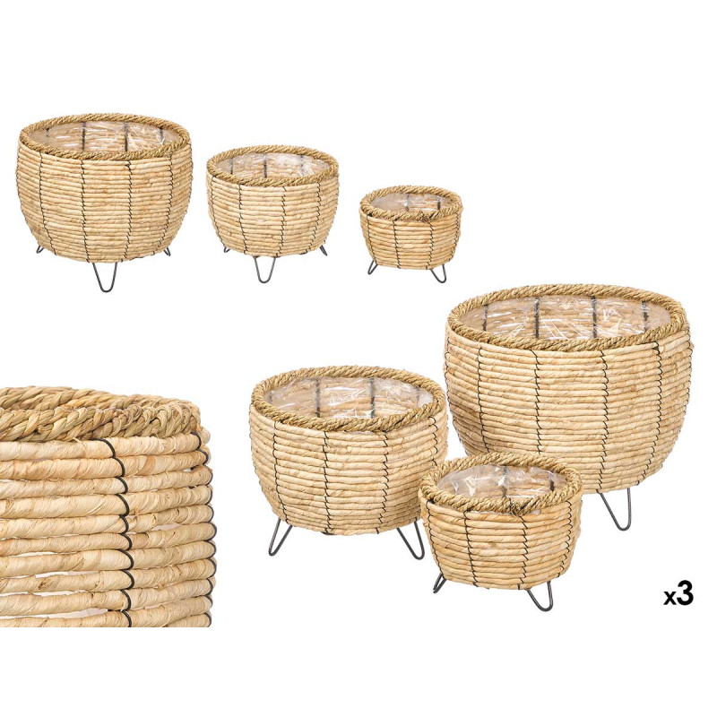 ENSEMBLE 3 CACHE-POTS BAS MAÏS CLAIR