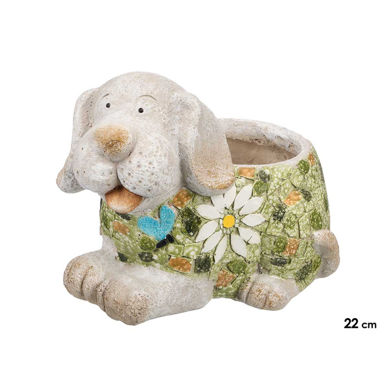 FIGURA VASO RESINA CÃO