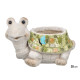 FIGURINE POT FLEURS RÉSINE TORTUE