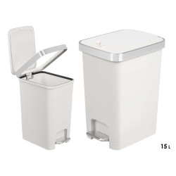PAPELERA PEDAL BLANCA 15L