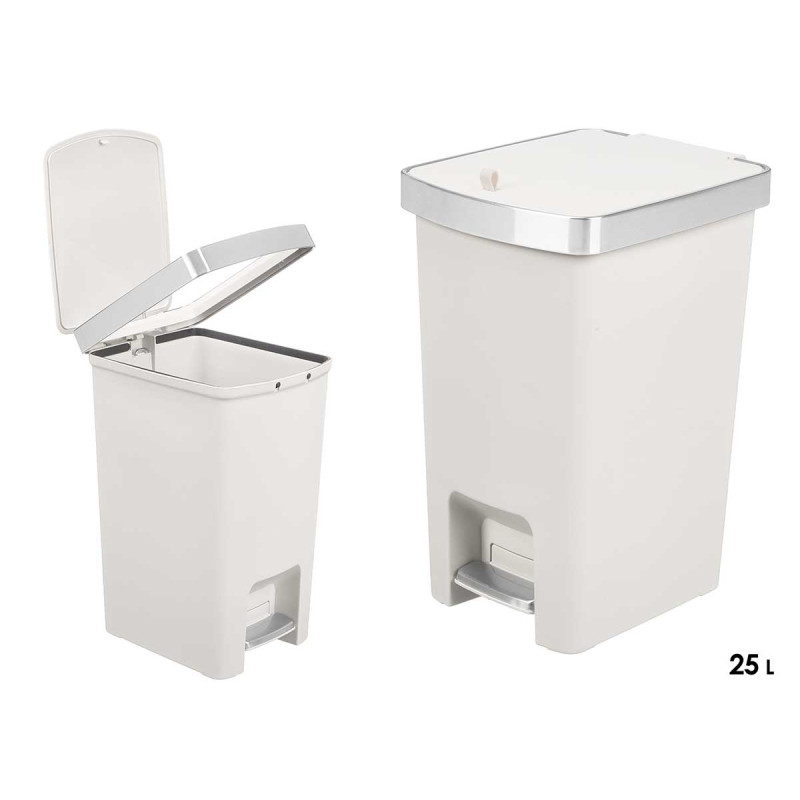 BALDE DO LIXO PEDAL BRANCO 25L