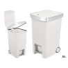 BALDE LIXO PEDAL 35L BRANCO RODAS