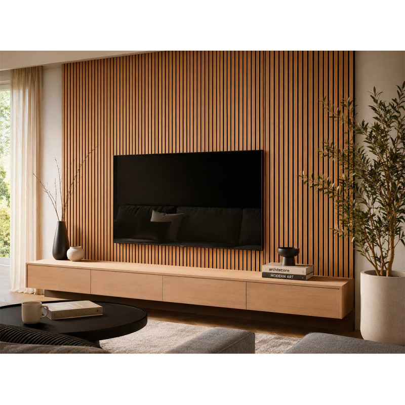 MURALE DECORATIVO MDF SCURO 120X32CM