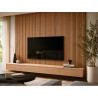 MURAL DECORATIVO PAREDE MDF ESCURO 120X32CM