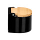 SALERO NEGRO SEMI CIRCULAR CON TAPA 